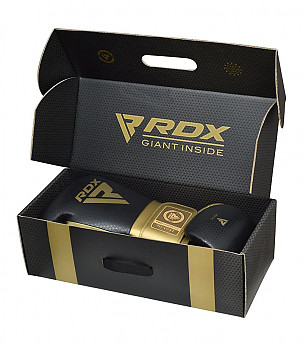RDX L2 MARK PRO SPARRING BOXING GLOVES BLACK / GOLDEN 16OZ bokso pirštinės