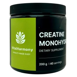 Vital Harmony Creatine Monohydrate 200g, Green Apple sportinė mityba
