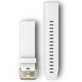 GARMIN Quick Release Band 20mm, White with Light Gold Hardware priedas
