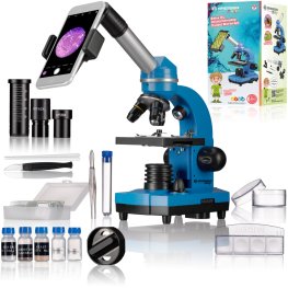 Bresser JUNIOR SEL BIOLUX BLUE + SET 40x-1600x mikroskopas