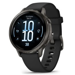 GARMIN Venu 4 - 41mm, Slate with Black Silicone Band sportinis laikrodis