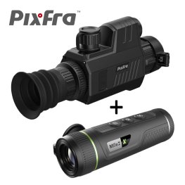 PIXFRA CHIRON C635LRF thermal scope + Mile 2 PFI-M215 thermal camera termovizoriai taikiklis