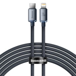 Baseus Crystal Shine cable USB-C to Lightning, 20W, PD, 2m (black) зарядное устройство