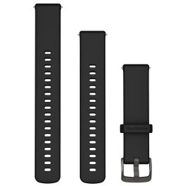 GARMIN Quick Release Band 18mm, Black Silicone with Slate Hardwar priedas