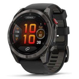 GARMIN fēnix® 8 Pro – 51 mm, AMOLED, Sapphire, Carbon grey DLC titanium with Black/pebble sportinis laikrodis