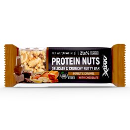 AMIX Protein Nuts Crunchy Nutty Bar 40g, Peanut Caramel sportinė mityba