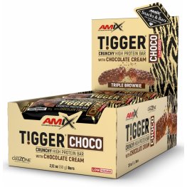 AMIX TiggerZero CHOCO Protein Bar 15x60g, Triple Brownie sportinė mityba