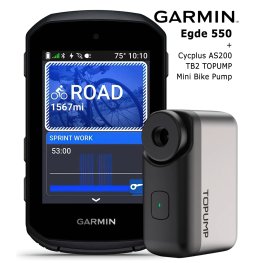 GARMIN Edge 550 + Cycplus AS200 TB2 TOPUMP Mini Bike Pump dviračio kompiuteris