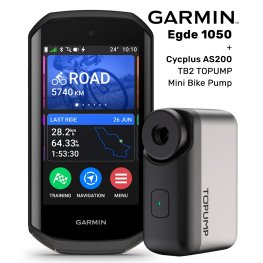 GARMIN Edge 1050 + Cycplus AS200 TB2 TOPUMP Mini Bike Pump dviračio kompiuteris