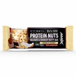 AMIX Protein Nuts Crunchy Nutty Bar 40g, Cashew Coconut sportinė mityba