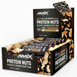 AMIX Protein Nuts Crunchy Nutty Bar 15x40g, Cashew Coconut sportinė mityba