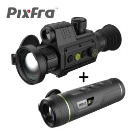 PIXFRA CHIRON C650LRF thermal scope + Mile 2 PFI-M215 thermal camera termovizoriai taikiklis