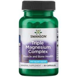 SWANSON Triple Magnesium Complex 400 mg 30 Vegan Caps maisto priedas