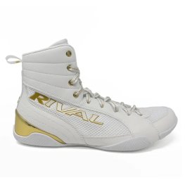 RIVAL RSX-Guerrero Deluxe Boxing Boots, White/Gold, Size 8 apranga