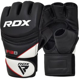 RDX F12 MMA Grappling Gloves, Open Palm, Black, S