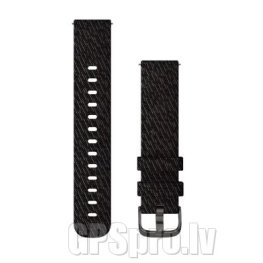 GARMIN Quick Release Band 20mm, Black Pepper Woven Nylon with Slate Hardware priedas
