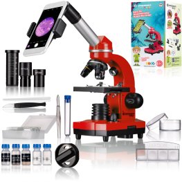 Bresser JUNIOR SEL BIOLUX RED + SET 40X-1600X mikroskopas