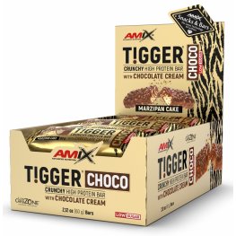 AMIX TiggerZero CHOCO Protein Bar 15x60g, Marzipan Cake sportinė mityba